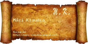 Mázi Klaudia névjegykártya